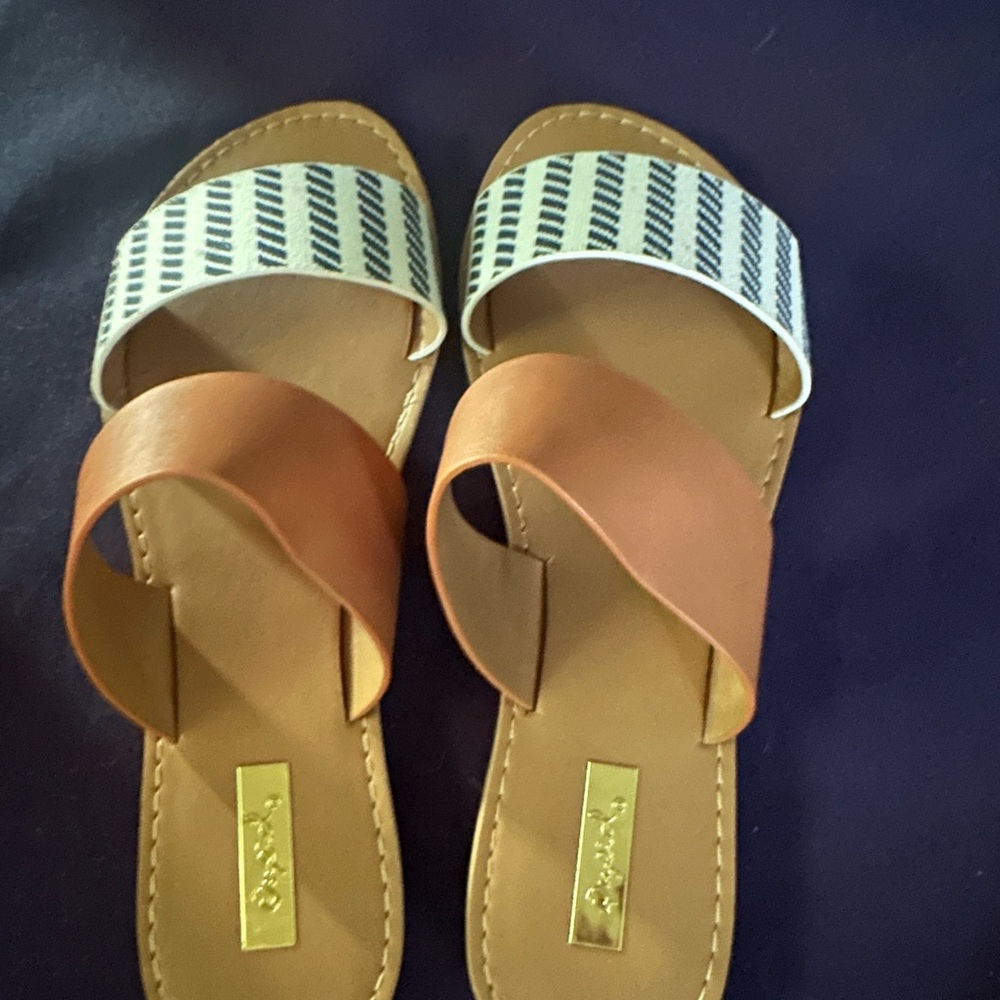 Stylish Tan and White Sandals